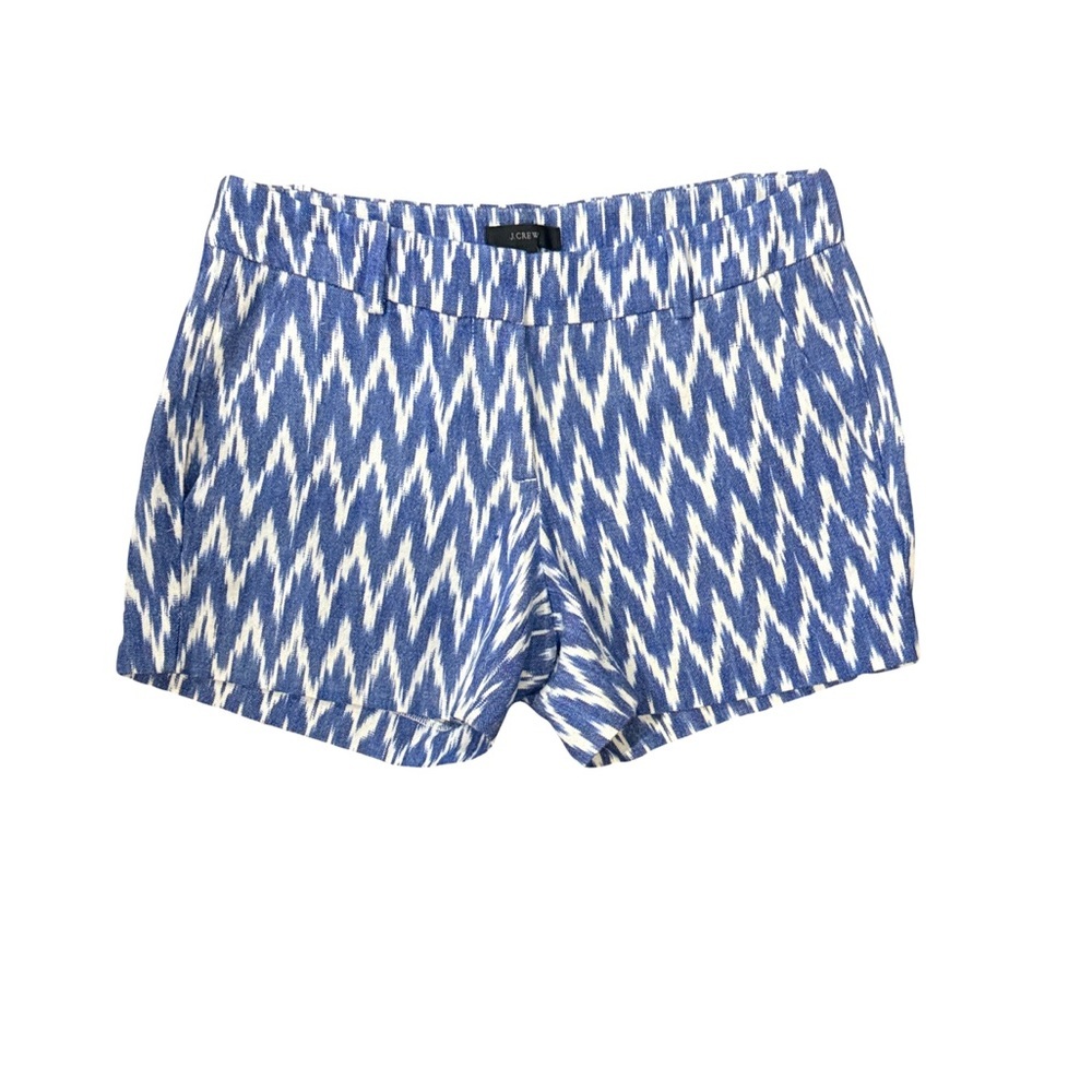 J Crew blue zig zag shorts, size 0